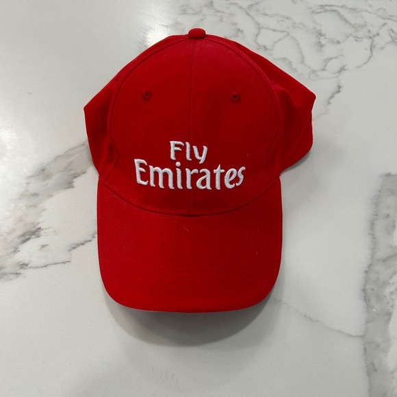 Fly Emirates Hat Baseball Cap Red Adjustable Strapback Mens - Picture 1 of 5